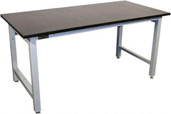 Proline - 72 Wide x 36" Deep x 36" High, Epoxy Resin Workbench - Adjustable Height Legs, Light Gray - USA Tool & Supply