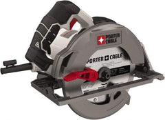 Porter-Cable - 15 Amps, 7-1/4" Blade Diam, 5,500 RPM, Electric Circular Saw - 120 Volts, 8' Cord Length, 5/8" Arbor Hole, Right Blade - USA Tool & Supply