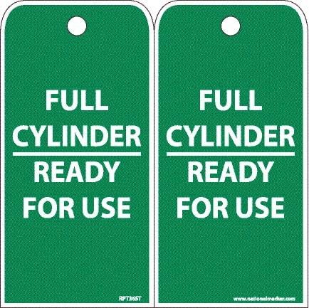NMC - 6" High x 3" Long, FULL CYLINDER-READY FOR USE, English Safety & Facility Accident Prevention Tag - 2 Sides, White Poly - USA Tool & Supply
