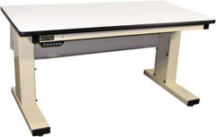 Proline - 60 Wide x 30" Deep x 42-1/2" High, Plastic Laminate Workbench - Adjustable Height Legs, Light Beige - USA Tool & Supply