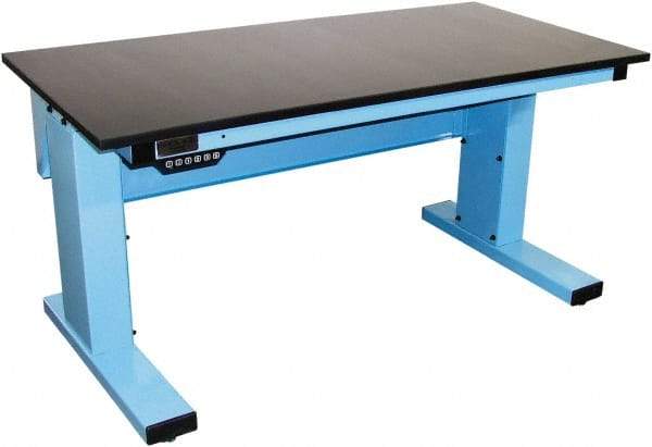 Proline - 60 Wide x 30" Deep x 42-1/2" High, Chem-Guard Workbench - Adjustable Height Legs, Light Blue - USA Tool & Supply
