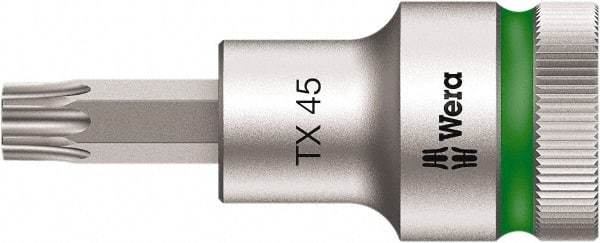 Wera - 1/2" Drive, T30 Torx Bit Socket - 5-33/64" OAL - USA Tool & Supply