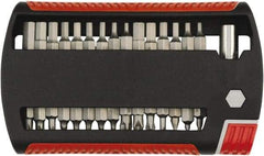 Wiha - 31 Piece, 1/4" Drive Screwdriver Insert Bit Set - #1 to #3 Phillips, 5/64 to 1/4" Hex, 2 to 6mm Hex, T7 to T25 Torx, 4.5, 5.5 & 6mm Slotted - USA Tool & Supply