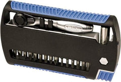 Wiha - 17 Piece, 1/4" Drive Screwdriver 1/4" Bit Ratchet Bit Set - #1 to #3 Phillips, #1 & #2 Pozidriv, 4.5 & 6mm Slotted - USA Tool & Supply