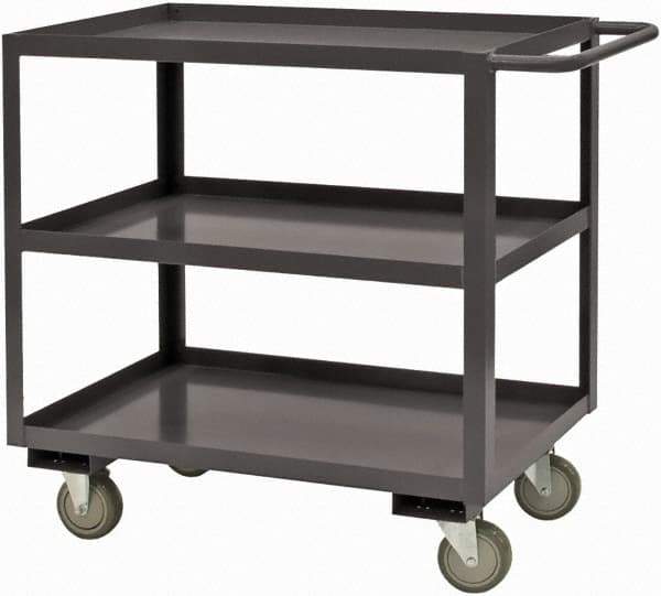 Durham - 2,400 Lb Capacity, 48" Wide x 18" Long x 37-5/8" High Service Cart - 2 Shelf, Steel, 2 Rigid/2 Swivel Casters - USA Tool & Supply