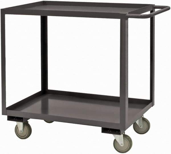 Durham - 2,400 Lb Capacity, 36" Wide x 18" Long x 37-5/8" High Service Cart - 2 Shelf, Steel, 2 Rigid/2 Swivel Casters - USA Tool & Supply