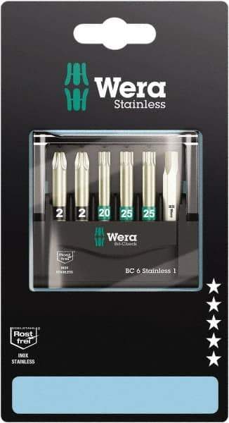 Wera - Posidriv Bit Set - 1/4" Drive - USA Tool & Supply