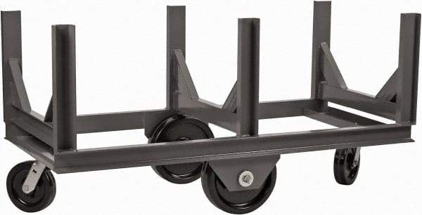 Durham - 4,000 Lb Capacity Steel Bar Cradle Truck - Steel Deck, 60" OAW, Phenolic Casters - USA Tool & Supply