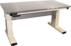 Proline - 60 Wide x 30" Deep x 42-1/2" High, Stainless Steel Workbench - Adjustable Height Legs, Light Beige - USA Tool & Supply