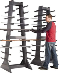 Durham - 9 Bay, 9 Shelf, 2,600 Lb Capacity, Gray 2-Sided Horizontal Bar Storage Rack - 30" Wide x 85" High x 30" Deep - USA Tool & Supply
