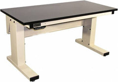 Proline - 60 Wide x 30" Deep x 42-1/2" High, Chem-Guard Workbench - Adjustable Height Legs, Light Beige - USA Tool & Supply