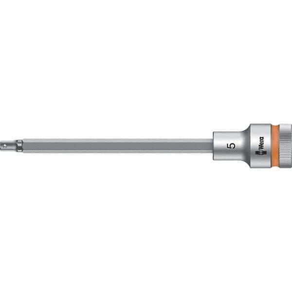 Wera - 1/2" Drive, 5mm Hex Bit Socket - 5-33/64" OAL - USA Tool & Supply