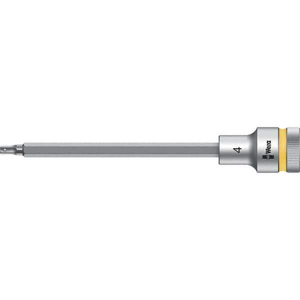 Wera - 1/2" Drive, 4mm Hex Bit Socket - 5-33/64" OAL - USA Tool & Supply