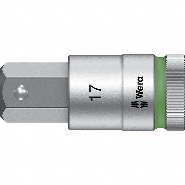 Wera - 1/2" Drive, 17mm Hex Bit Socket - 2-23/64" OAL - USA Tool & Supply