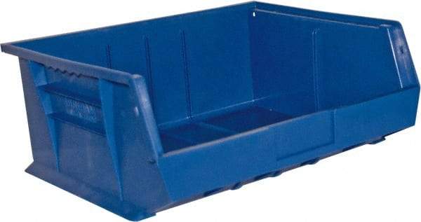Durham - 14-5/8" Deep, Blue Plastic Hang and Stack Bins - 7" High x 16-3/4" Wide x 14-5/8" Long - USA Tool & Supply