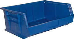 Durham - 14-5/8" Deep, Blue Plastic Hang and Stack Bins - 7" High x 16-3/4" Wide x 14-5/8" Long - USA Tool & Supply