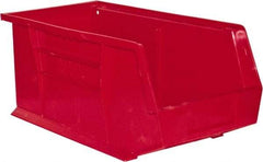 Durham - 14-5/8" Deep, Red Plastic Hang and Stack Bins - 7" High x 8-1/4" Wide x 14-5/8" Long - USA Tool & Supply