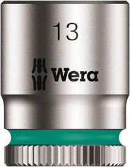 Wera - 1/4" Drive, Shallow Socket - 6 Points, 17/24" OAL - USA Tool & Supply
