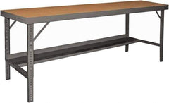 Durham - 96 Wide x 36" Deep x 26" High, Steel Workbench - Folding Legs, Gray - USA Tool & Supply