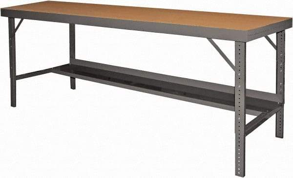 Durham - 60 Wide x 30" Deep x 26" High, Steel Workbench - Folding Legs, Gray - USA Tool & Supply