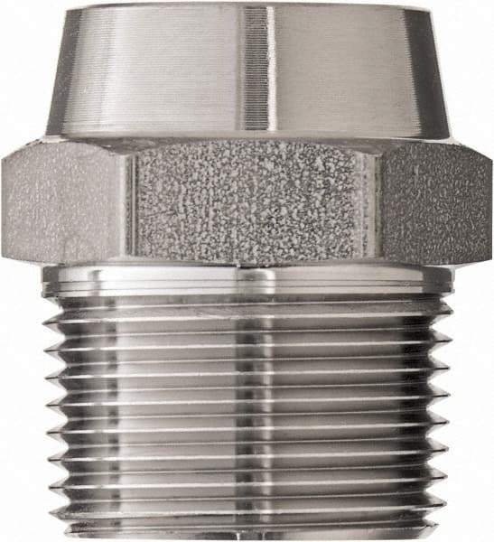 Made in USA - 1-1/4" Grade 304 Stainless Steel Pipe Hex Nipple - MNPT x Butt Weld End Connections, 1,250 psi - USA Tool & Supply