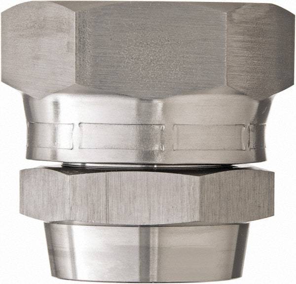 Made in USA - 1-1/2" Grade 316 Stainless Steel Pipe Swivel - Female JIC x Butt Weld End Connections, 2,400 psi - USA Tool & Supply