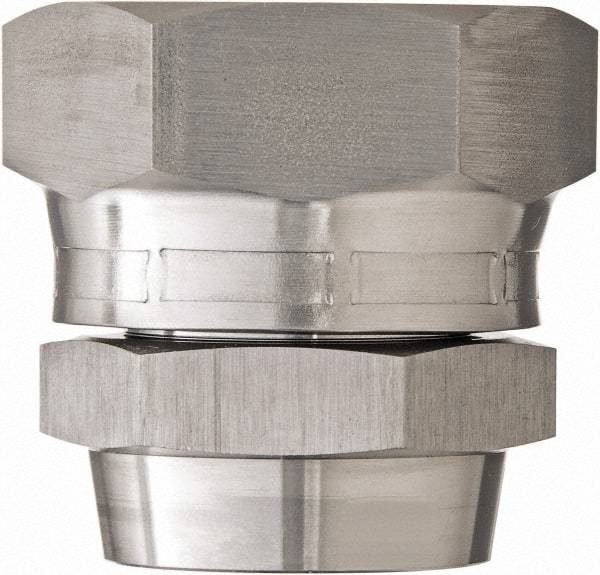 Made in USA - 1-1/4" Grade 316 Stainless Steel Pipe Swivel - Female JIC x Butt Weld End Connections, 3,000 psi - USA Tool & Supply