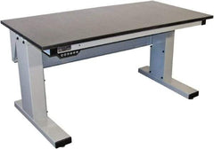 Proline - 60 Wide x 30" Deep x 42-1/2" High, Epoxy Resin Workbench - Adjustable Height Legs, Light Blue - USA Tool & Supply