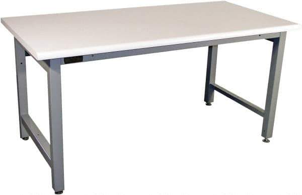 Proline - 72 Wide x 36" Deep x 36" High, Static Dissipative Workbench - Adjustable Height Legs, Light Gray - USA Tool & Supply