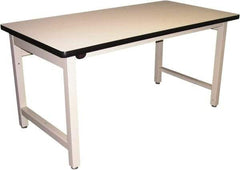 Proline - 72 Wide x 36" Deep x 36" High, Plastic Laminate Workbench - Adjustable Height Legs, Light Beige - USA Tool & Supply