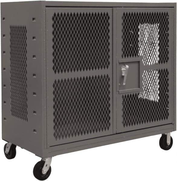 Durham - 2,000 Lb Capacity, 4-Sided Steel Mesh Stock Truck - 36" Long x 60" Wide x 57-3/16" High, Phenolic Wheels - USA Tool & Supply