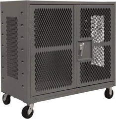 Durham - 2,000 Lb Capacity, 4-Sided Steel Mesh Stock Truck - 36" Long x 60" Wide x 57-3/16" High, Phenolic Wheels - USA Tool & Supply