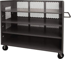 Durham - 2,000 Lb Capacity, 3 Shelf, 3-Sided Steel Truck - 36" Long x 60-1/2" Wide x 56-7/16" High, Phenolic Wheels - USA Tool & Supply