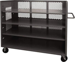 Durham - 2,000 Lb Capacity, 3 Shelf, 3-Sided Steel Truck - 30" Long x 60-1/2" Wide x 56-7/16" High, Phenolic Wheels - USA Tool & Supply