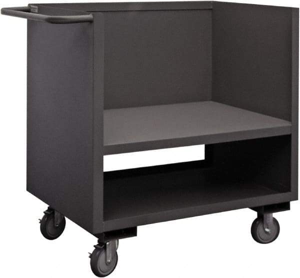 Durham - 1,200 Lb Capacity, 1 Shelf, 3-Sided Steel Truck - 24" Long x 36" Wide x 40" High, Phenolic Wheels - USA Tool & Supply
