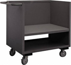 Durham - 1,200 Lb Capacity, 1 Shelf, 3-Sided Steel Truck - 24" Long x 48" Wide x 40" High, Phenolic Wheels - USA Tool & Supply