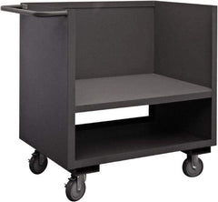 Durham - 1,200 Lb Capacity, 1 Shelf, 3-Sided Steel Truck - 18" Long x 36" Wide x 41-1/4" High, Phenolic Wheels - USA Tool & Supply