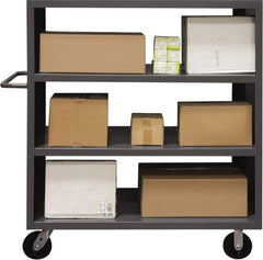 Durham - 2,000 Lb Capacity, 2 Shelf, 2-Sided Steel Stock Truck - 24" Long x 48" Wide x 57" High, Phenolic Wheels - USA Tool & Supply
