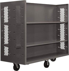 Durham - 2,000 Lb Capacity, 4 Shelf, 2-Sided Steel Mesh Stock Truck - 30" Long x 48" Wide x 57" High, Phenolic Wheels - USA Tool & Supply
