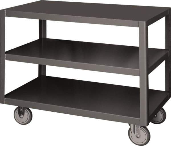 Durham - Mobile Table - Steel, Fixed Leg, Gray, 72" Long x 36" Deep x 30-1/4" High - USA Tool & Supply