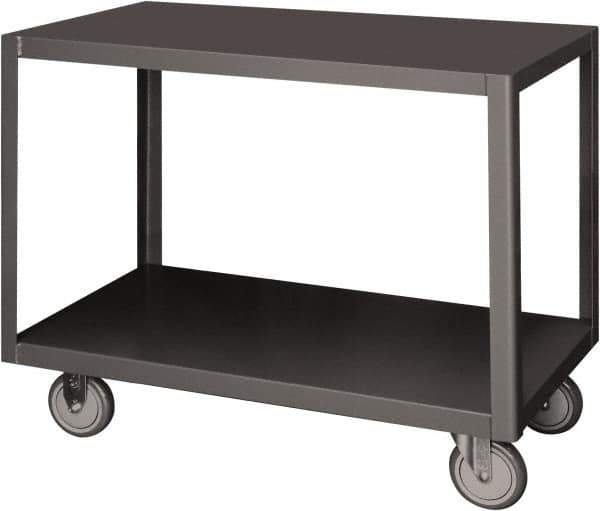 Durham - Mobile Table - Steel, Fixed Leg, Gray, 48" Long x 30" Deep x 30-1/4" High - USA Tool & Supply