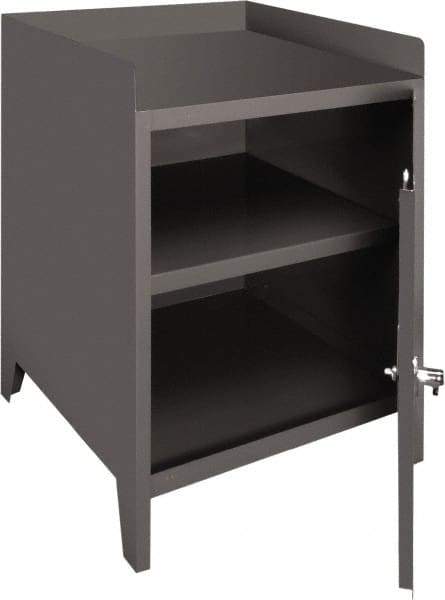 Durham - 1 Shelf Locking Storage Cabinet - Steel, 24" Wide x 24" Deep x 35-1/2" High, Gray - USA Tool & Supply