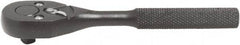 Proto - 1/4" Drive Pear Head Ratchet - Black Oxide Finish, 5" OAL, 90 Gear Teeth, Standard Handle, Reversible Head - USA Tool & Supply