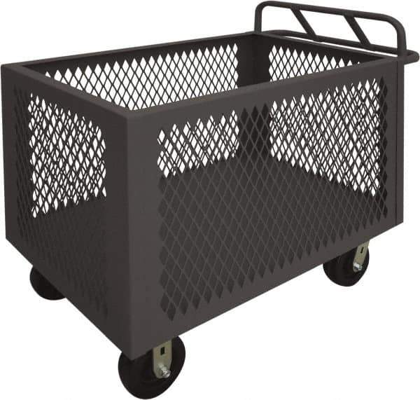 Durham - 2,000 Lb Load Capacity, Steel Box Truck - 36" Wide x 24" Long x 29-1/2" High, Gray - USA Tool & Supply