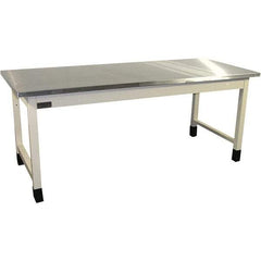 Proline - 72 Wide x 30" Deep x 36" High, Stainless Steel Workbench - Adjustable Height Legs, Light Beige - USA Tool & Supply