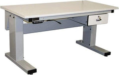 Proline - 60 Wide x 30" Deep x 42-1/2" High, Static Dissipative Workbench - Adjustable Height Legs, Light Gray - USA Tool & Supply