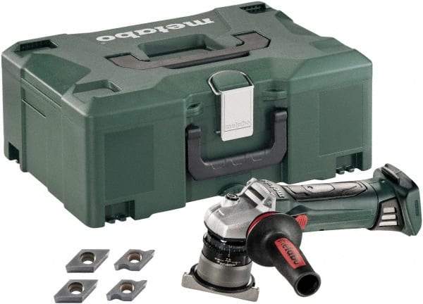 Metabo - 45° Bevel Angle, 5/32" Bevel Capacity, 7,000 RPM, Cordless Beveler - 5.5 Amps, 1/8" Min Workpiece Thickness - USA Tool & Supply