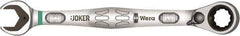 Wera - 15mm 12 Point Combination Wrench - 15° Offset Angle, 8" OAL, Chrome Molybdenum Steel, Chrome Finish - USA Tool & Supply