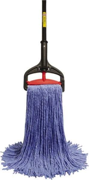 O-Cedar - Blue Deck Mop - 5" Long x 1-1/4" Wide Head, 60" Long Handle, Cotton Blend Head - USA Tool & Supply