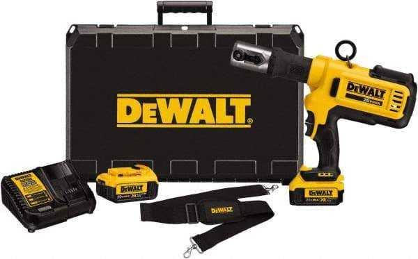 DeWALT - 4 Ton Electric Crimper - Includes DCE200, (2) DCB204, DCE115, Shoulder Strap - USA Tool & Supply